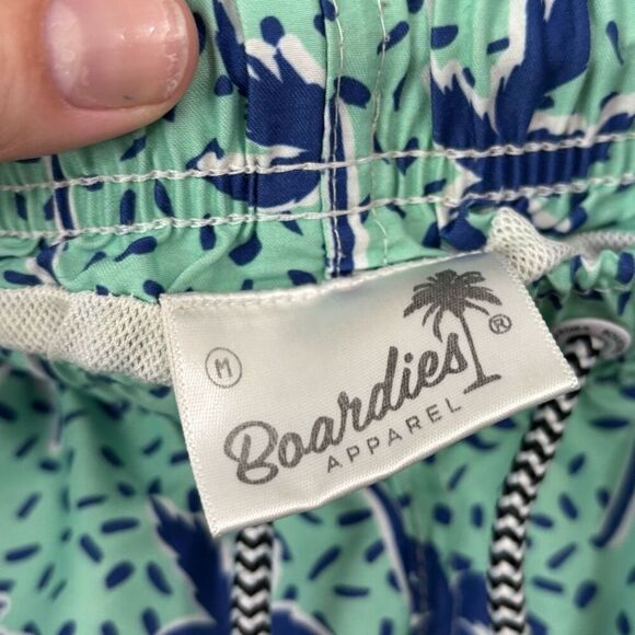 Boardies Blue Palm Tree Lined Swim Trunks Mens Medium - Picture 3 of 5
